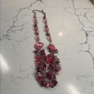 Elegant Pink Beaded Necklace